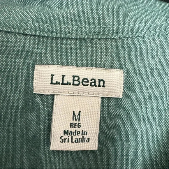 L.L Bean Womens Button Up Green shirt size Medium - Picture 6 of 11